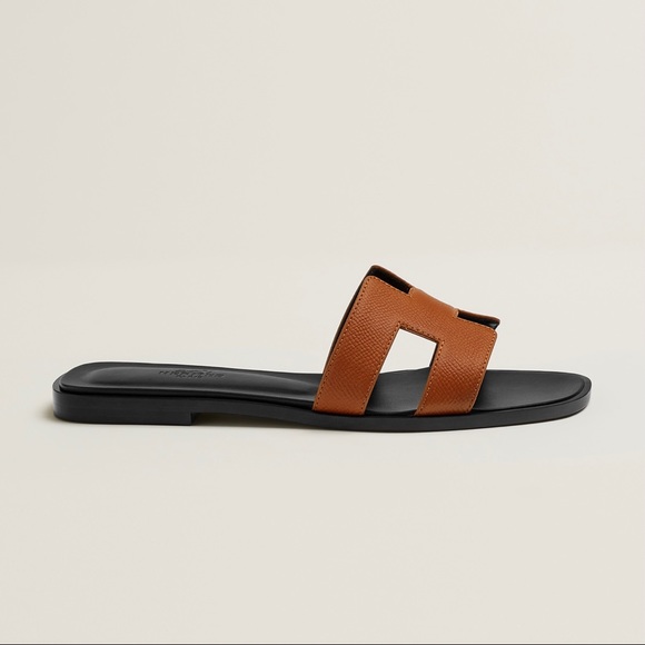 SOLD! Hermes Oran Sandals Naturel - Picture 7 of 8